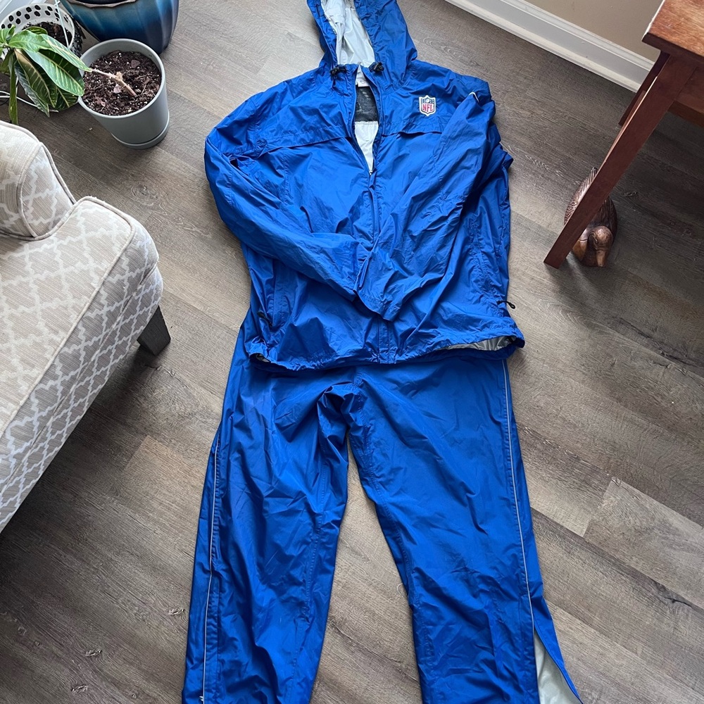 NFL equipment On-field Nike Reebok XXL track suit jacket pants blue